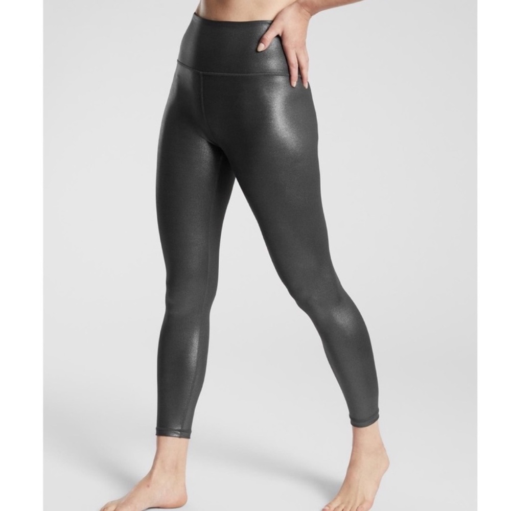 Athleta Shiny Black Leggings